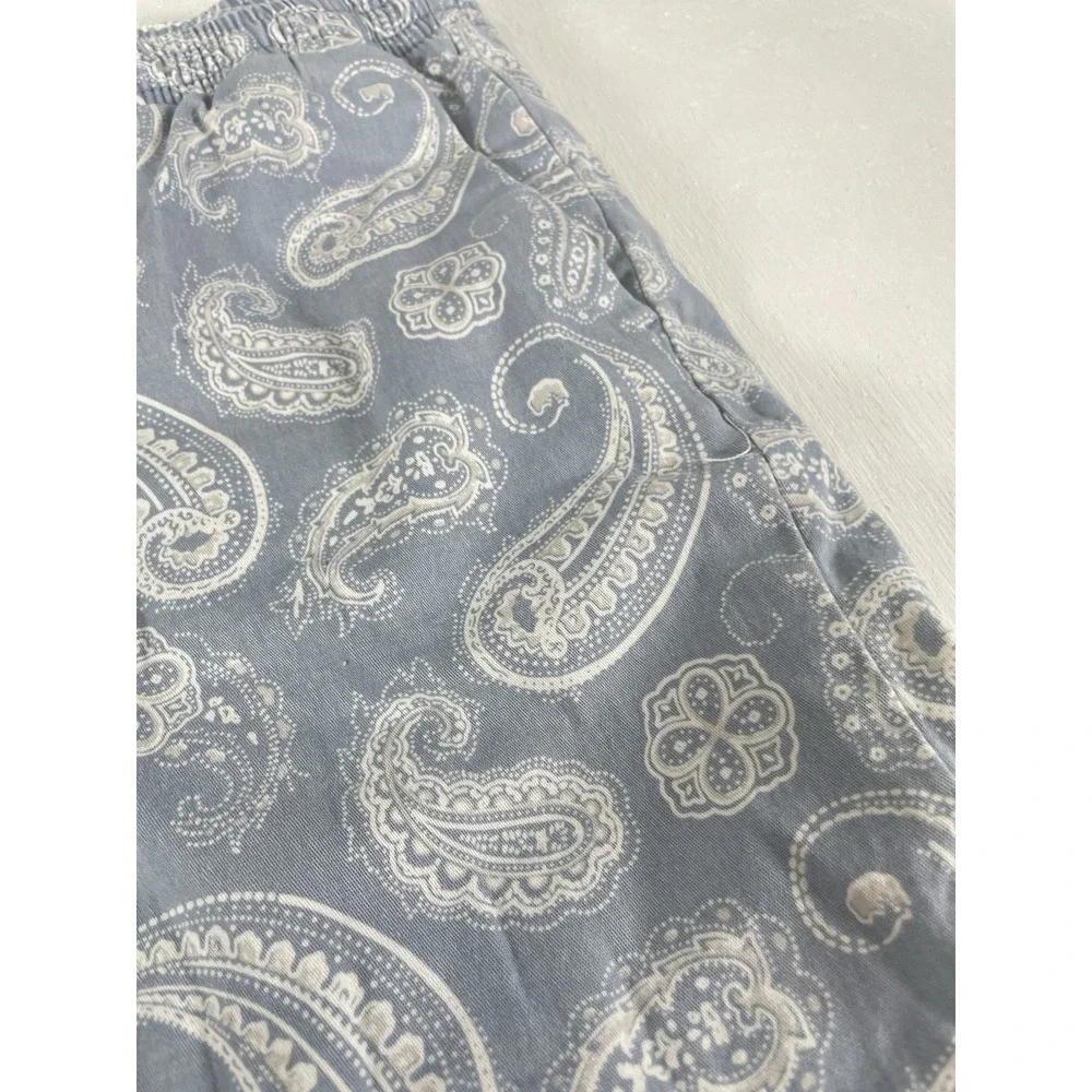PacSun Men's Paisley Volley Shorts Blue Elastic Waist Drawstring Size S - Picture 7 of 13